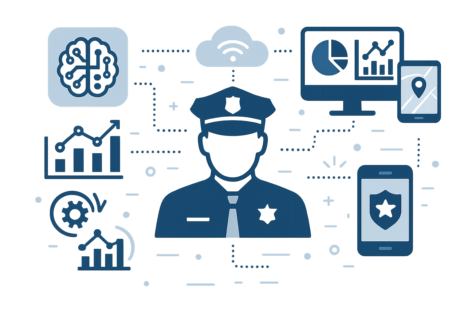 Transformación digital policial con inteligencia artificial y análisis de datos avanzados